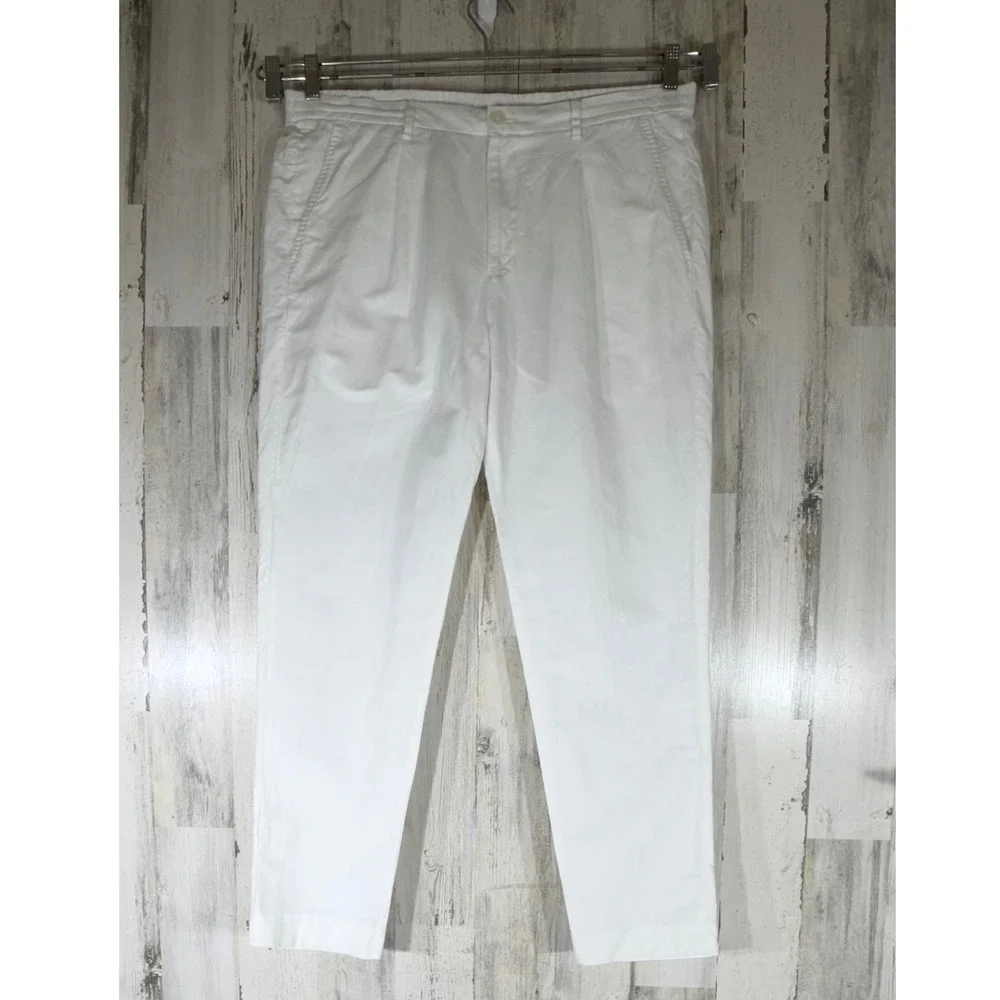 Murano Baird McNutt Linen Blend Slim Fit Pants 38x30 (fits 37x30) White READ